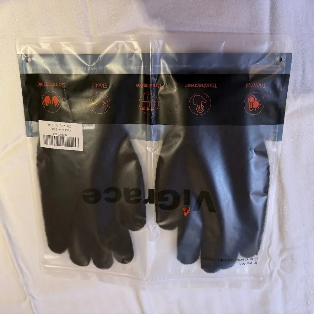 NWT ViGrace Black Winter Touchscreen Gloves Large